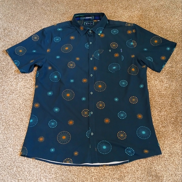 William Murray All Over Print Casual Button Down Golf Shirt Men's Size XL - Picture 1 of 5